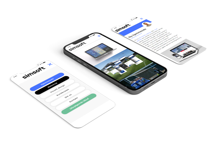 Ny WordPress hjemmeside mobilt design mockup