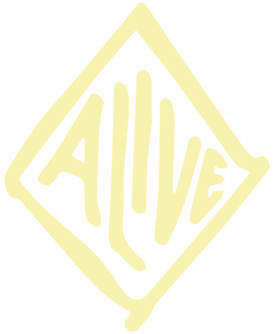 Alive festivals logo i deres gule visuelle identitets farve