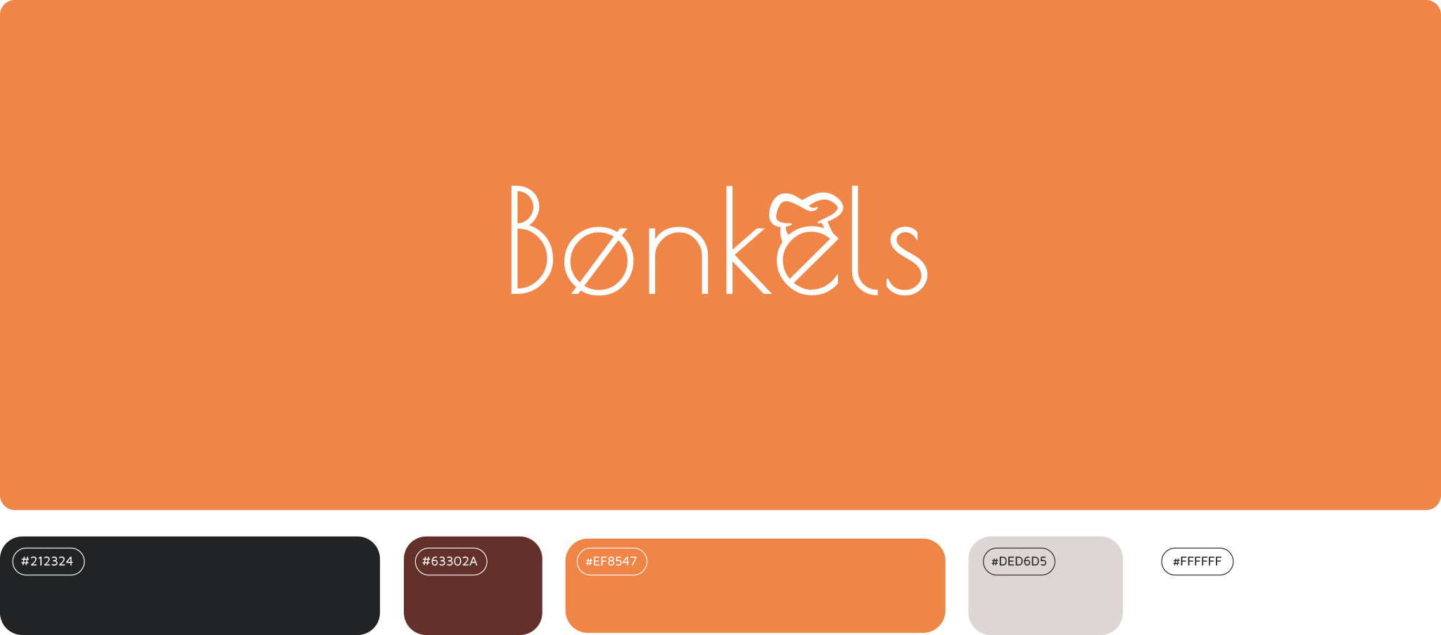 Farver til Bønkels visuelle identitet udviklet af Simsoft