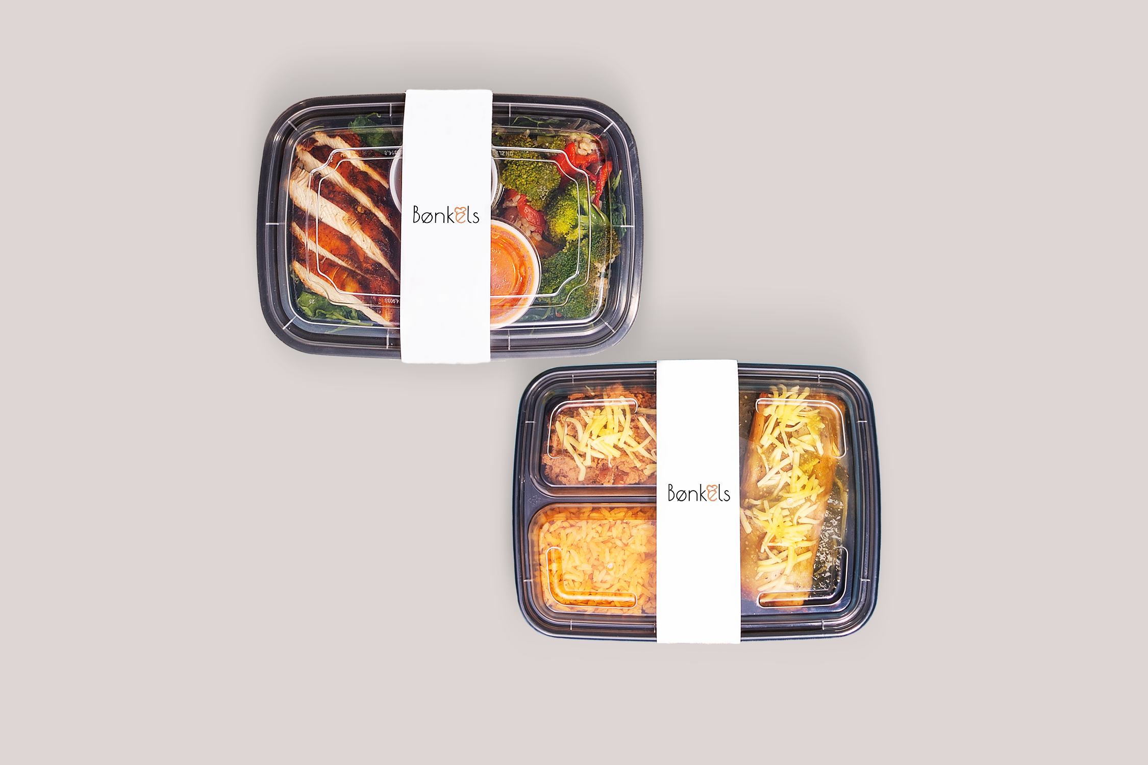 Mad fra Bønkels med logo på