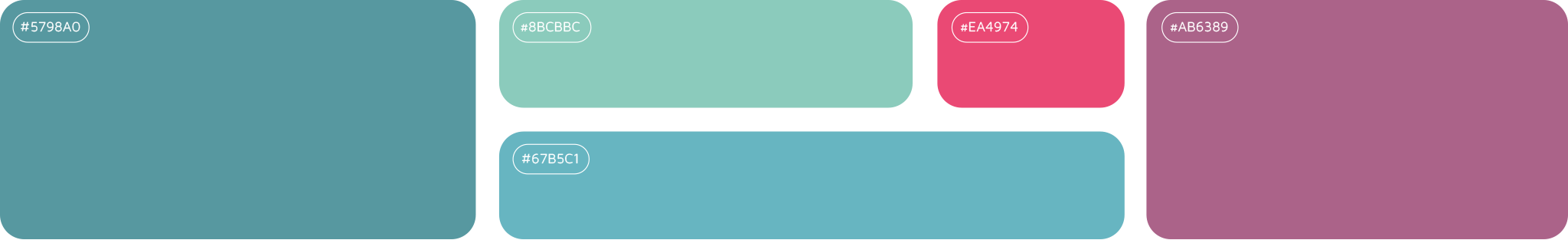 Farver fra Thy Patchworks visuelle identitet udviklet af Simsoft